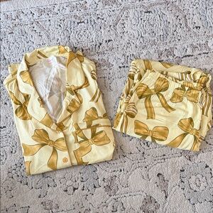 In My Sundays Gold Bow Pajama XSmall